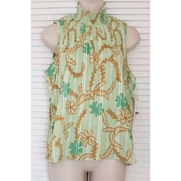 NWT JOIE MIKA PASTEL GREEN SLEEVELESS HIGH NECK TOP - Picture 4 of 10